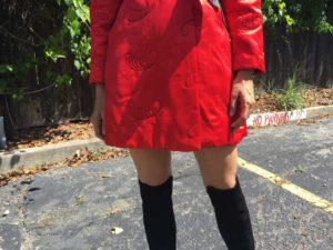 Red, PJ dressing, robe, vintage, Stuart Weitzman, LA, CA, TX, Investment Piece, blogger