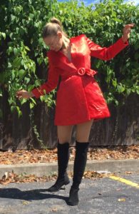 Red, vintage, robe, PJ Dressing, high fashion, Stuart Weitzman, blogger, Investment Piece 