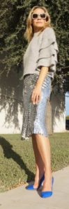 Invesement Piece, fashion blogger, silver, sequins, blue, grey, CA, TX 