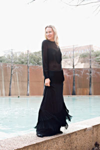 Investment Piece, fashion blogger, high fashion, black tie, fringe, Megan Weaver, CA, TX 