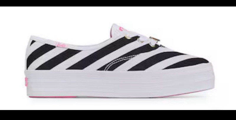 platform black and white chevron stripe keds